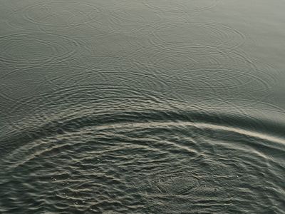 Zen circles made of light reflecting peace